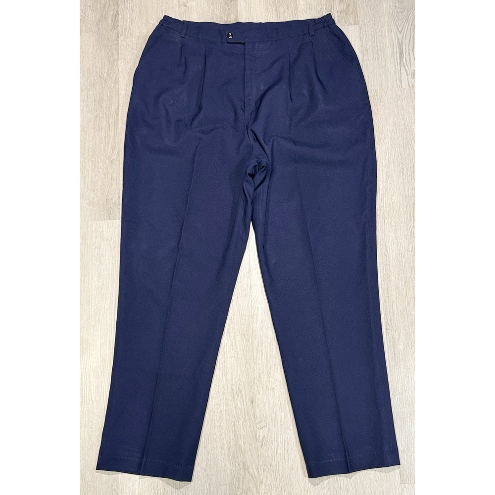 Flying Cross Dress Trouser Pants Women's Size 18 NAPD Navy Blue Pleated F1 10550